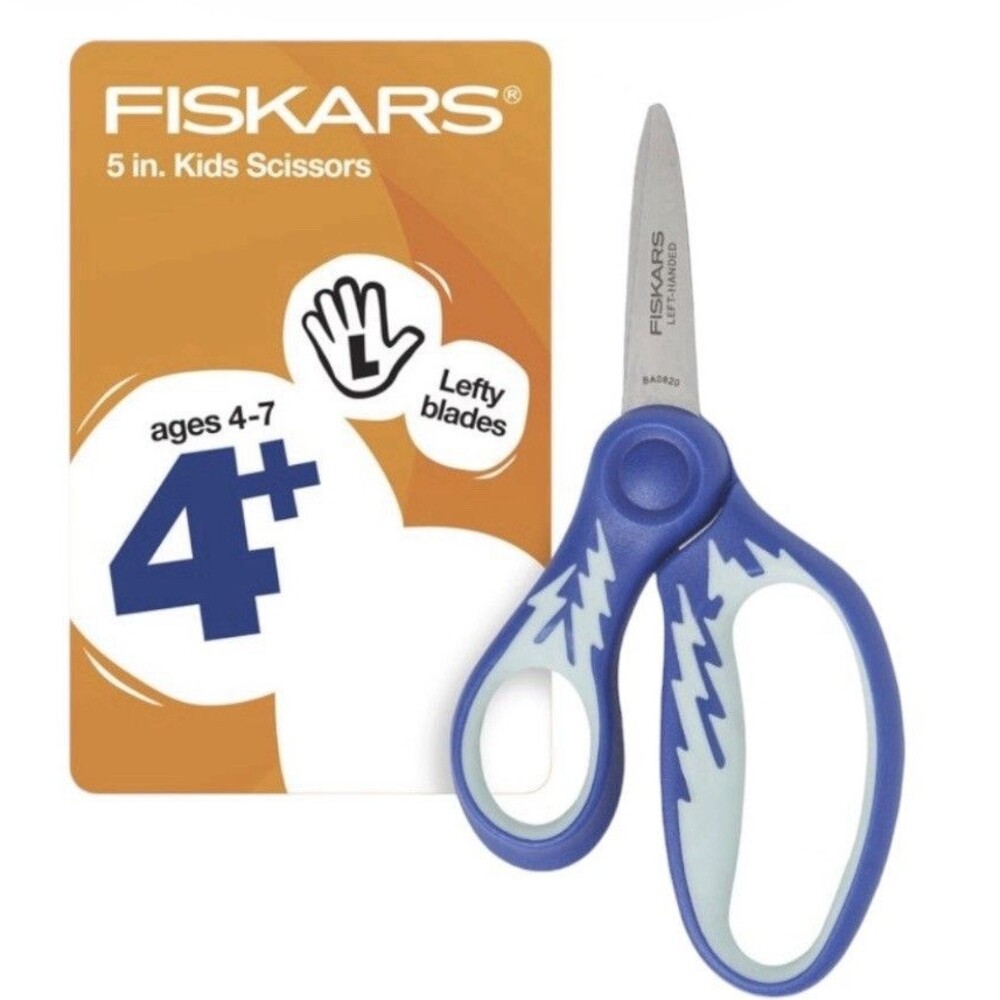 Fiskars 5" Kids Lefty Blade Scissors Ages 4+ Blue Design